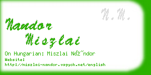 nandor miszlai business card